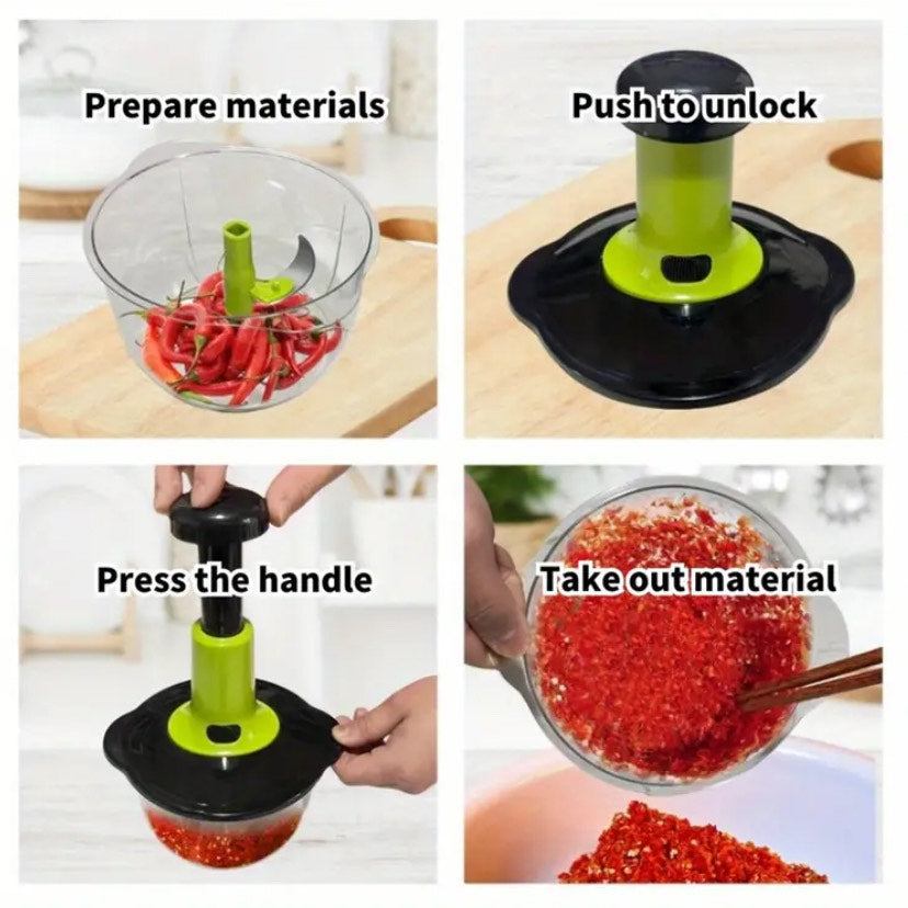Manual Hand Food Chopper Machine for Meat & Vegetables | Hand-Powered Kitchen Cutter